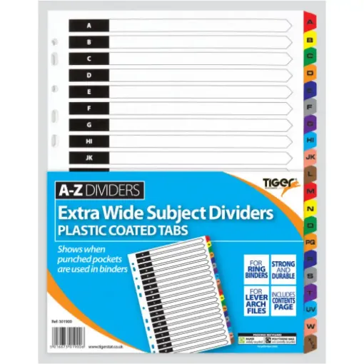 Picture of Tiger A4 Extra Wide A - Z Subject Dividers