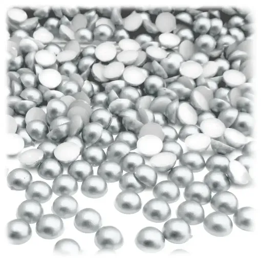 Picture of Rayher Plastic Half Beads Silver Self Adhesive