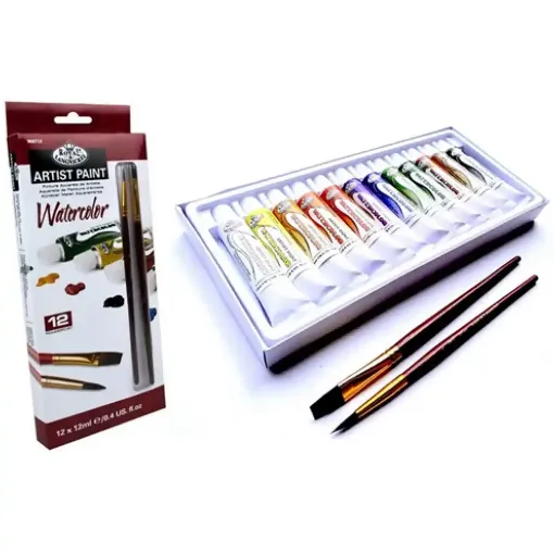 Picture of R&L Watercolour Set of 12 Assorted with Brushes 