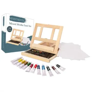 7 Elements 6 Drawer Wooden Artist Storage Supply Box for Pastels, Pencils, Pens, Markers, Brushes and Tools