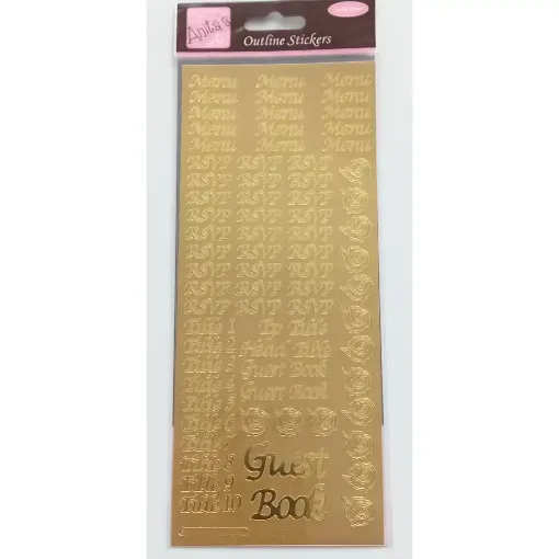Picture of Gold Stickers Menu, RSVP, Tables, Guest Book
