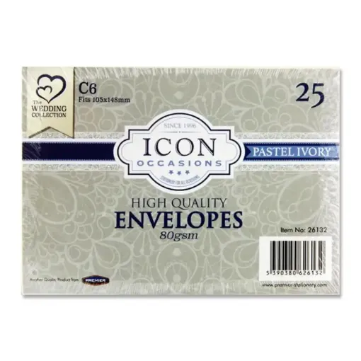 Picture of Icon Envelopes C6 Ivory (Pack of 25)
