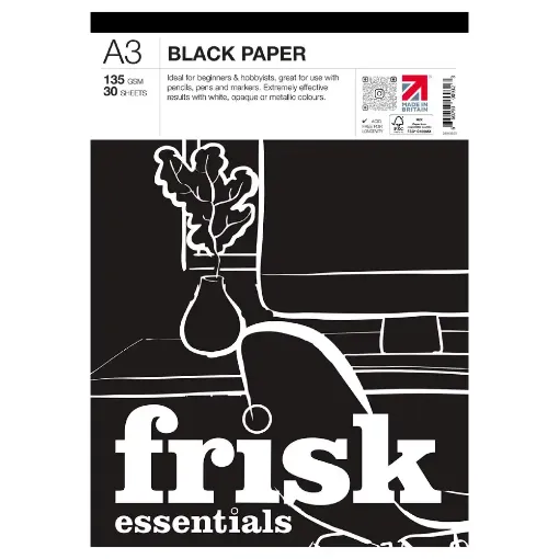 Picture of Frisk Essentials A3 Black Pad 135gsm (30 Sheets)