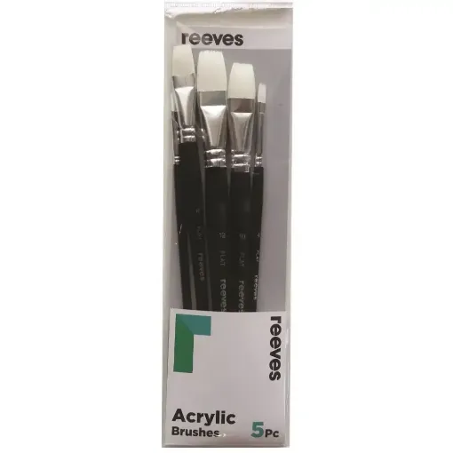 Picture of Reeves Acrylic Flat Short Handle Brush Set of 5