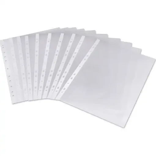 Picture of A4 Poly Pockets Punched Plastic Frosted Pack of 100