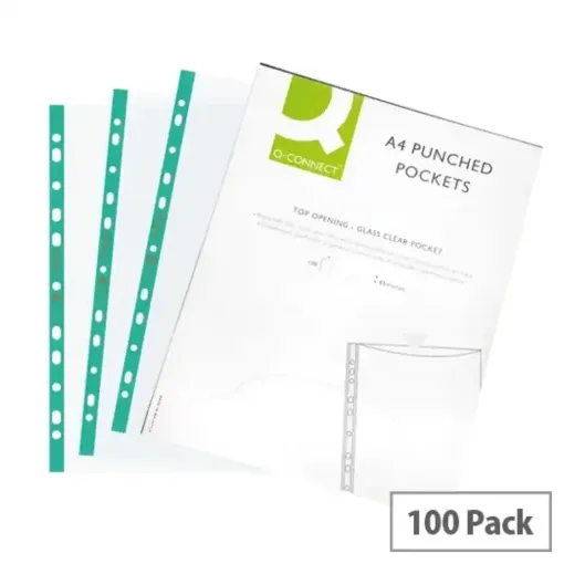 Picture of Delux A4 Punched Poly Pockets Clear (Pack of 100) 
