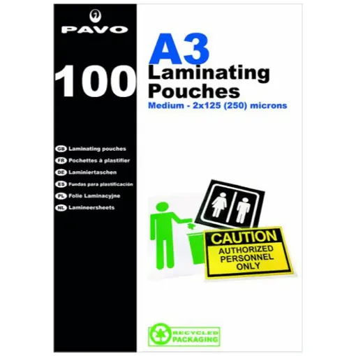 Picture of Pavo Laminating Pouch A3 250micron (Pack of 100)