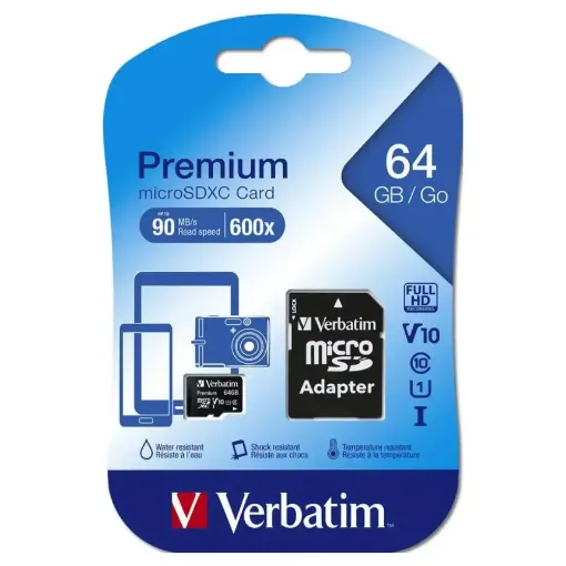 Picture of Verbatim Premium SDXC Micro Card with Adapter Range