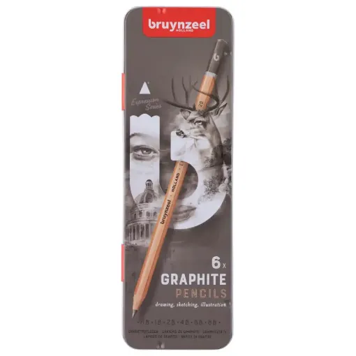 Picture of Bruynzeel Expression Graphite Pencils Tin 6