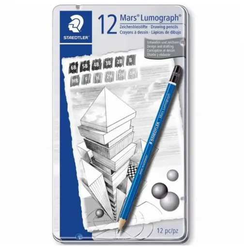 Picture of Mars Lumograph 12 Graphite Pencils (8B to 2H)