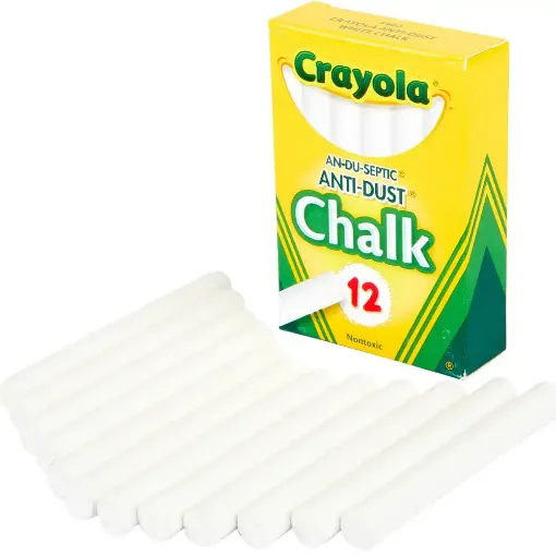 Picture of Crayola Chalk Anti Dust White (Box of 12)