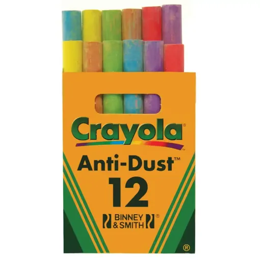 Picture of Crayola Chalk Anti-dust Assorted (Box of 12)