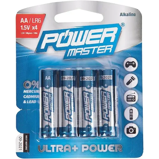 Picture of Powermaster Batteries AA Alkaline (Pack of 4)