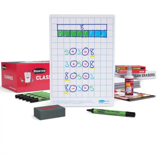 Picture of Show-me Grid/Plain A4 Board Class Set 35 Pack