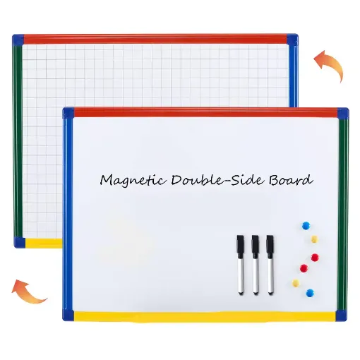Picture of Show Me A2 Double Sided Grid/Plain Magnetic White Board