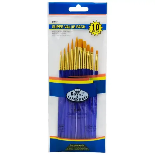 Picture of Royal & Langnickel Gold Taklon Brushes Set of 10