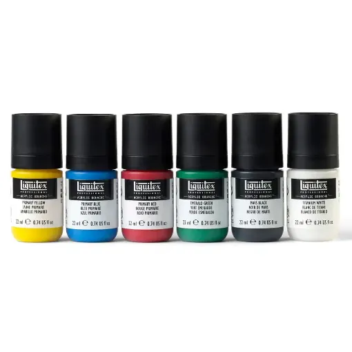 Picture of Liquitex Professional Gouache Colour Primary Colours 6x22ml Set 