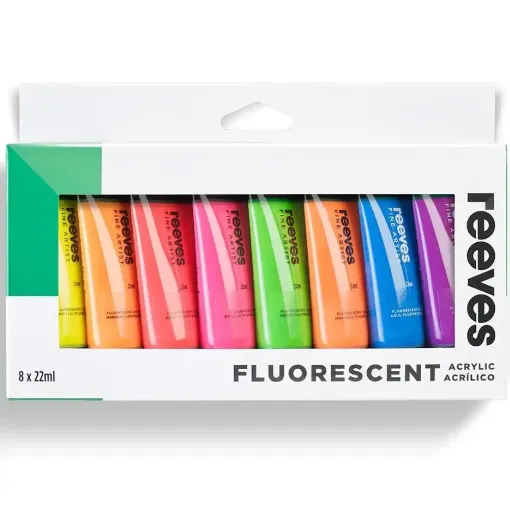 Picture of Reeves Acrylic Tube 8x22ml Fluorescent Set
