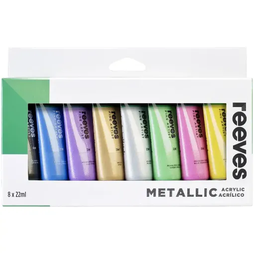 Picture of Reeves Acrylic Tube 8x22ml Metallic Set