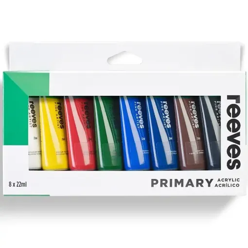 Picture of Reeves Acrylic Tube Set 8x22ml Primary Colours