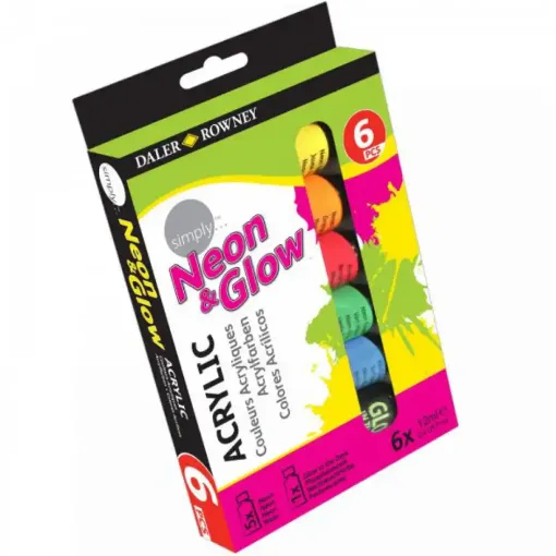 Picture of Simply Acrylic Neon & Glow in the Dark 6x12ml set