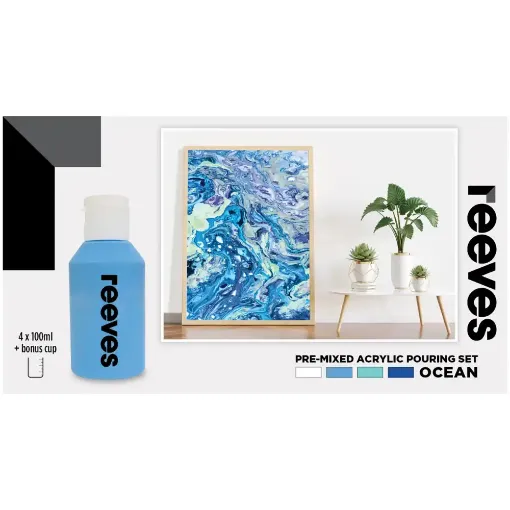 Picture of Reeves Pouring Acrylic Set Ocean