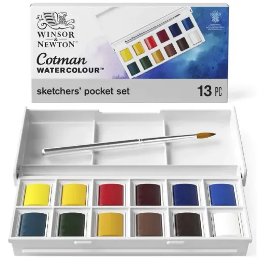 Picture of Cotman Sketch Pocket Box 12 Half Pan Plus Brush