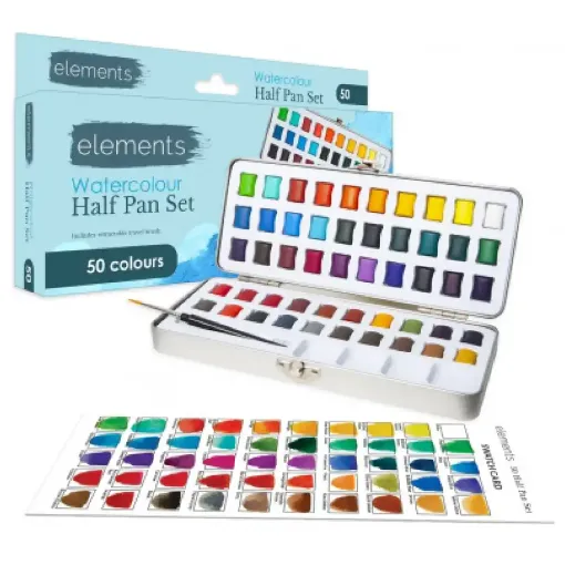 Picture of Elements Solid Watercolour Half Pan 50 Set