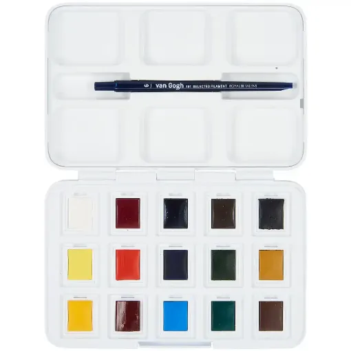 Picture of Van Gogh Watercolour Pocket Box 15 Colours in Half Pans