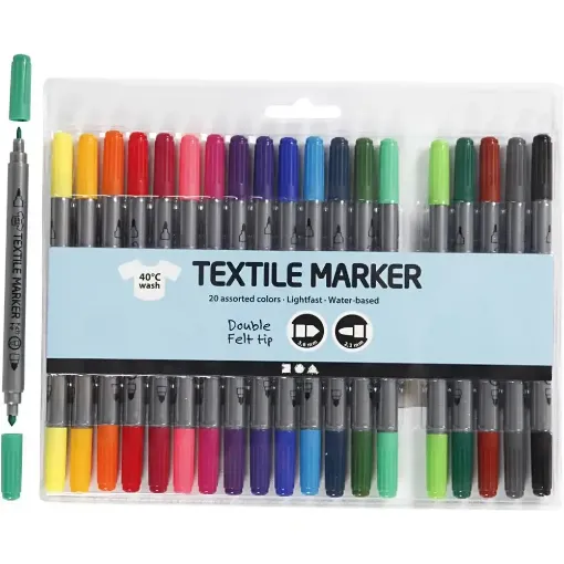 Picture of Fabric Textile Markers 20 Assorted Double Tip
