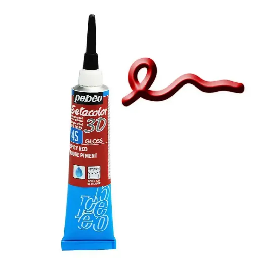 Picture of Pebeo Setacolor 3D Gloss Fabric Paint 20ml Pepper Red DNR