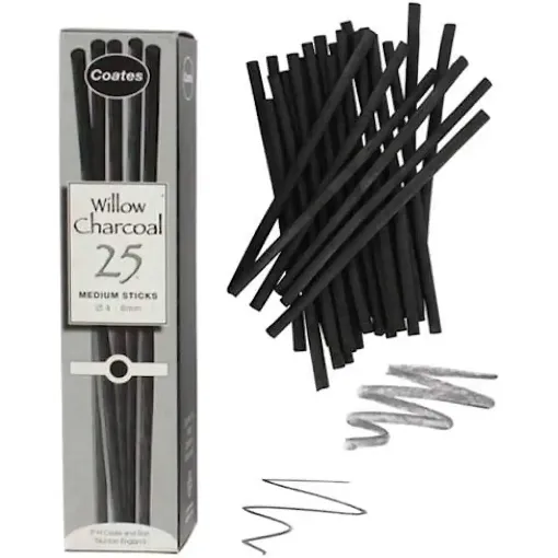 Picture of Coates Willow Charcoal Medium Sticks Pack of 25