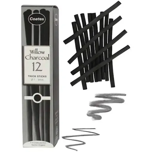 Picture of Coates Willow Charcoal Thick Sticks Pack of 12