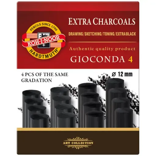 Picture of Koh-I-Noor Gioconda Extra Soft Charcoal 4 Pack