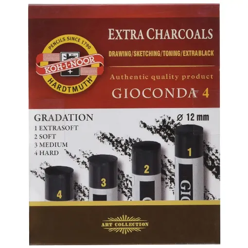 Picture of Koh-I-Noor Gioconda Various Gradations Charcoals (Pack of 4)