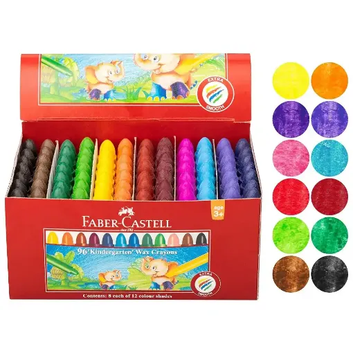 Picture of Faber Chublets Crayons 12 Assorted Colours Pack of 96