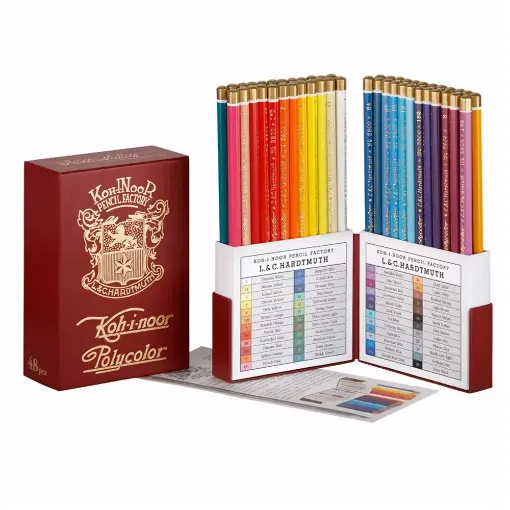 Picture of Polycolour Retro Artist Coloured Pencils Set of 48
