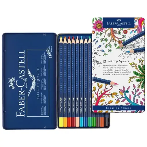 Picture of Faber Aquarelle Colour Pencils Tin of 12
