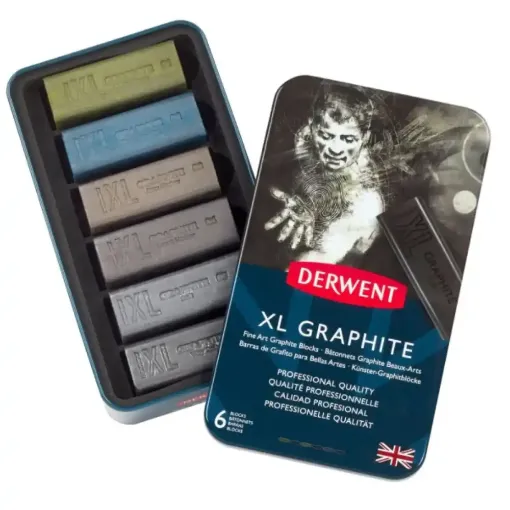 Picture of Derwent XL Graphite Blocks Tin of 6