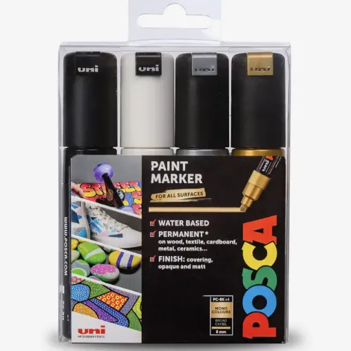 Picture of Posca PC-8K Bold Chisel Markers 4 Pack