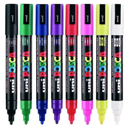 Picture of Posca PC-5M Bullet Tip Markers 1.8-2.55mm Standard Colours Pack of 8