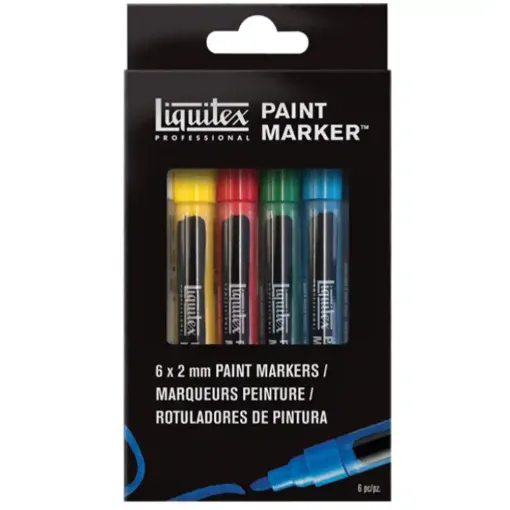 Picture of Liquitex Markers 2mm Fine Nib Set of 6