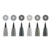 Picture of Faber Pitt Artist Pen Brush Grey Tones Pack of 6