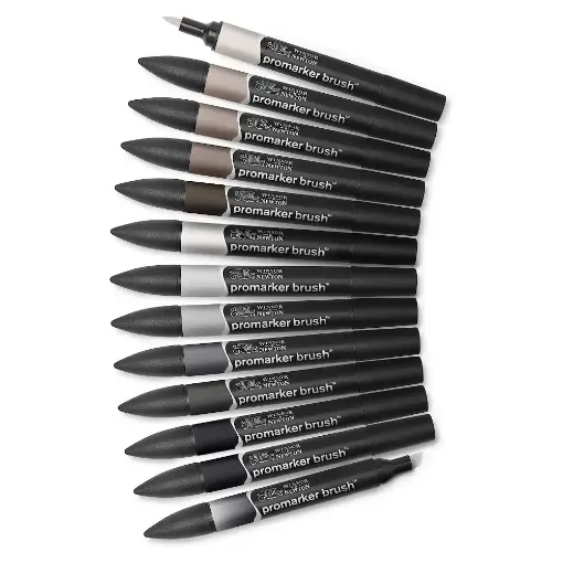 Picture of Promarker Brush Assorted Greys Set of 12