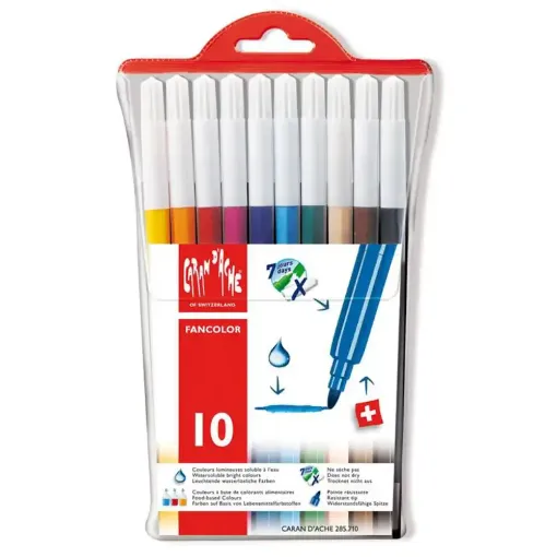 Picture of Caran d'Ache Fancolor Wallet 10 Water-soluble Fibre Tip Pens