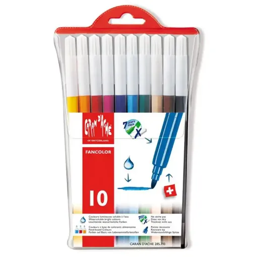Picture of Caran d'Ache Fancolor Water-Soluble Fibre Tipped Pens Set of 10