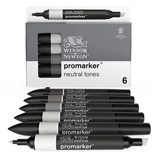 Picture of W&N Promarker Cool Greys Neutral Tones 6 Pack