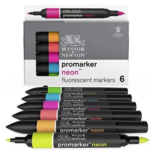 Picture of W&N Promarker Neon Fluorescent Shades 6 Pack