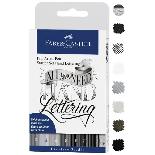 Picture of Faber Castell Lettering Pitt Artist Pen Set of 8