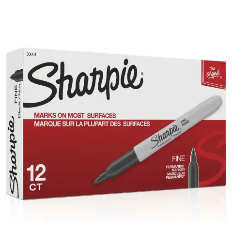 Picture of Sharpie Fine Permanent Marker Black 12 Pack